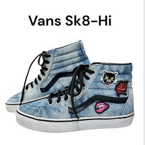 Vans Sk8-Hi Denim Patchwork High-Top Sneakers Women’s 8 / Men’s 6.5